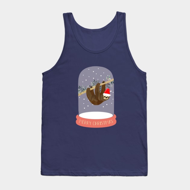 Cute xmas sloth Tank Top by GreenNest